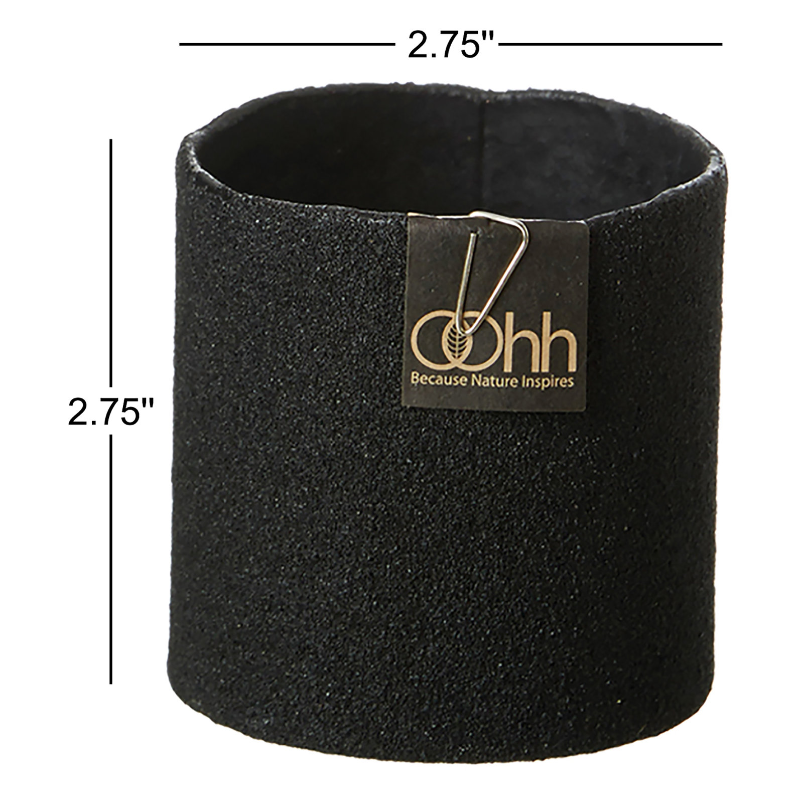 3" Pot Planter, Black, 2.75" H x 2.75" W x 2.75" D