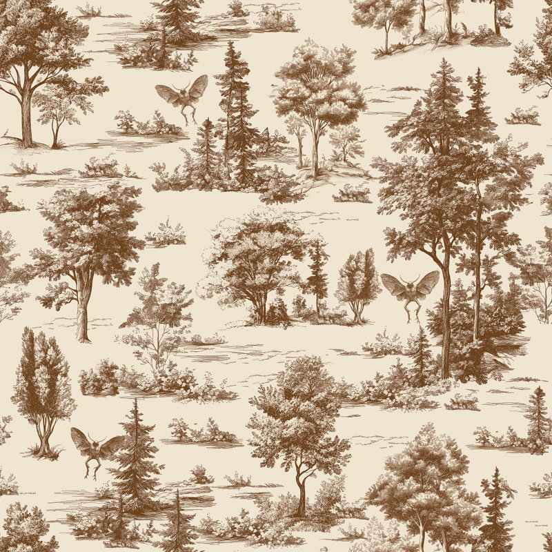 Papier peint adhésif Mothman Novelty Toile, Brun