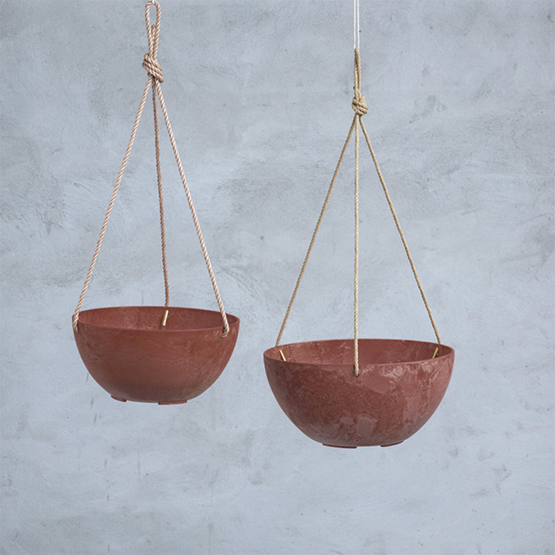 Pollyanna Hanging Planter, Black, 5.75" H x 12" W x 12" D