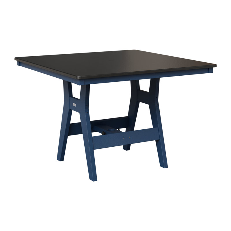 Table de bar berlinoise Berlin Harbor, Marine, Noir martelé, H 38,87 po x l 44 po x P 44 po