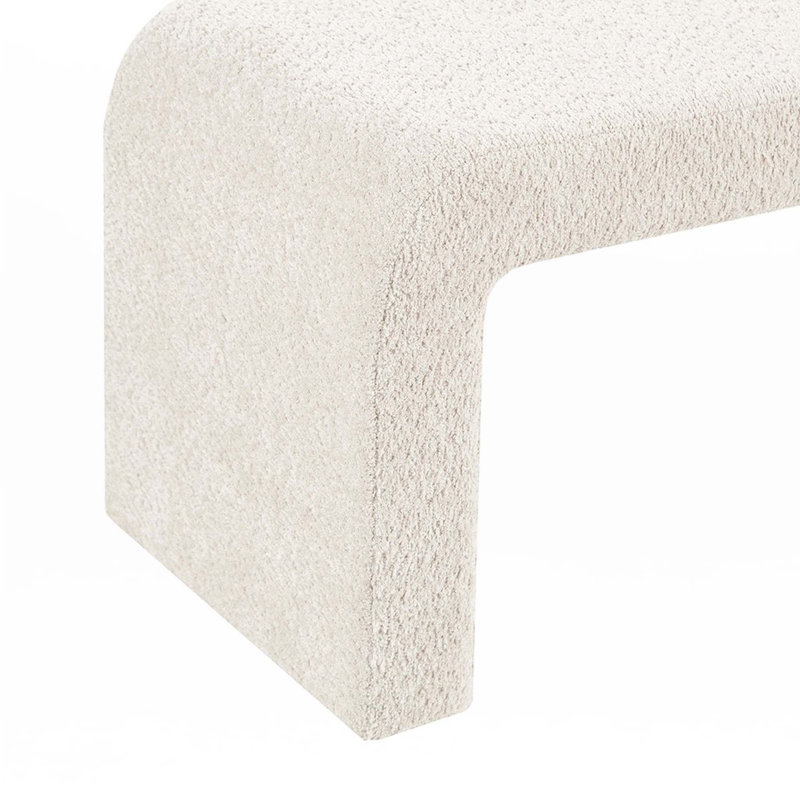 Boucle Waterfall Bench, Cream