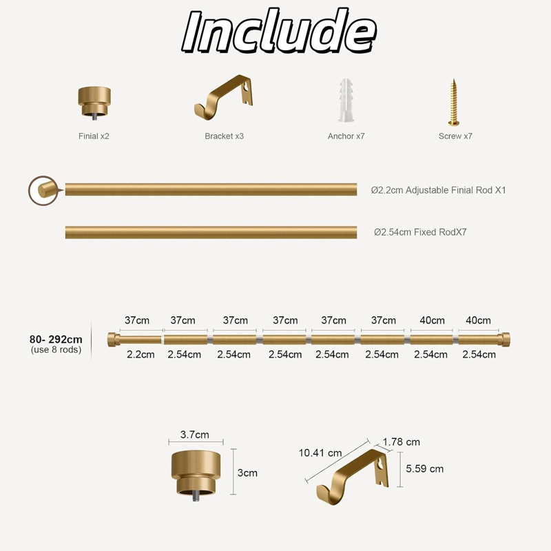 80cm to 292cm 2.5cm