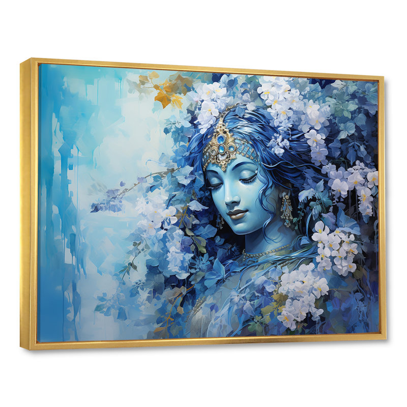 L'hindouisme Varunas Watery Wisteria I - impression, Cadre flottant doré, H 30 po x l 40 po x P 1,5 po