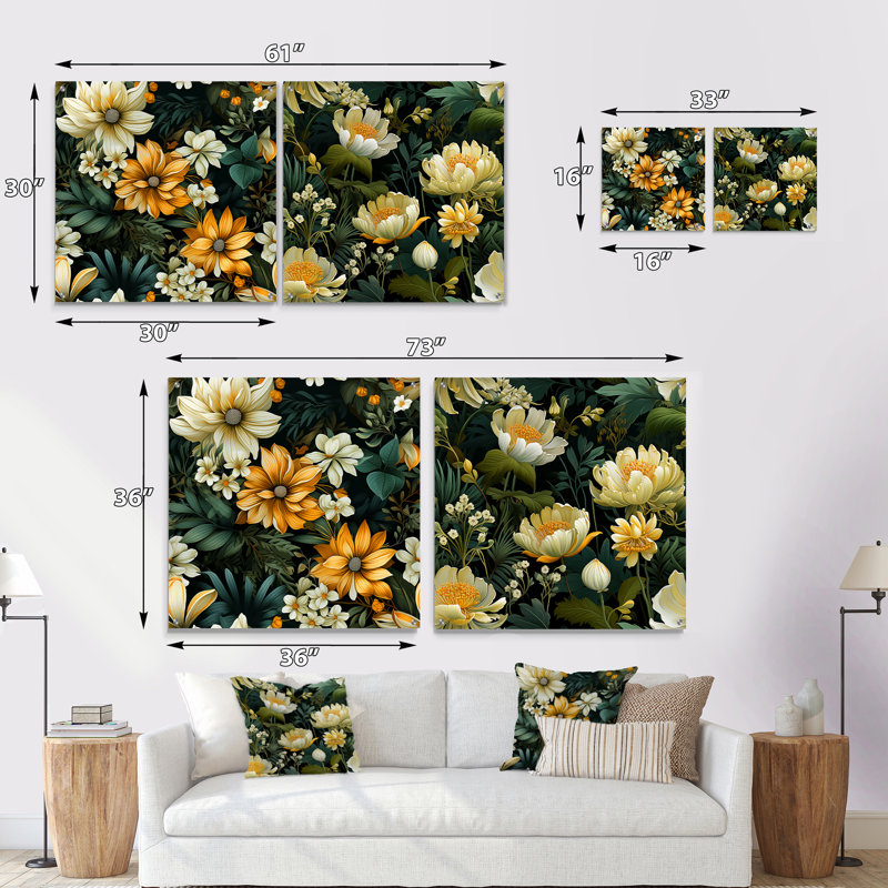 Veltri - Ensemble de 2 art mural en verre acrylique, H 16 po x l 33 po