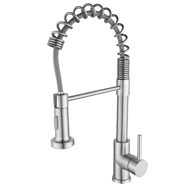 Robinet d'évier de cuisine avec bec rétractable et poignée simple, bec pivotant à 360 degrés, métal, robinet en métal à contrôle de la température du débit d'eau réglable, rotatif