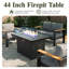 Outdoor Aluminum Furniture Set with Fire Pit Table, Modern Patio Conversation Sets for Porch, Backyard-1382761518