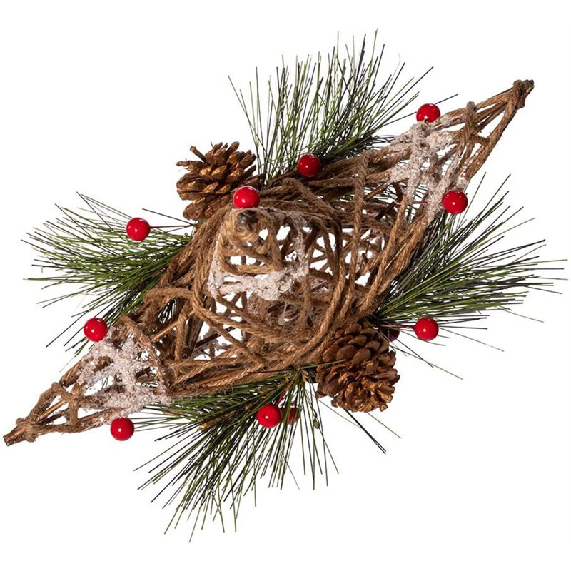 Natural Star with Pinecones Tree Topper