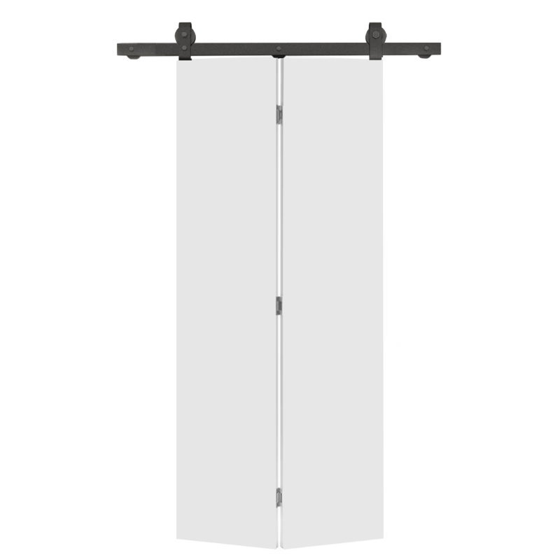 Porte pliante 80 po, 24 po x 80 po, Blanc apprêté