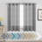 Hywell Soft Linen Plaid Semi-Sheer Grommet Curtain Panels-429486296-429486277