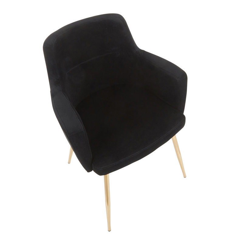 Beres 19.50'' H Velvet Upholstered Armchair, Black Velvet