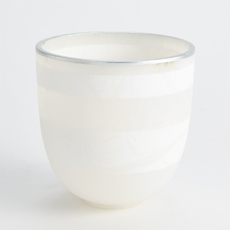 Striped Alabaster Bowl, 8" H x 6" W x 6" D
