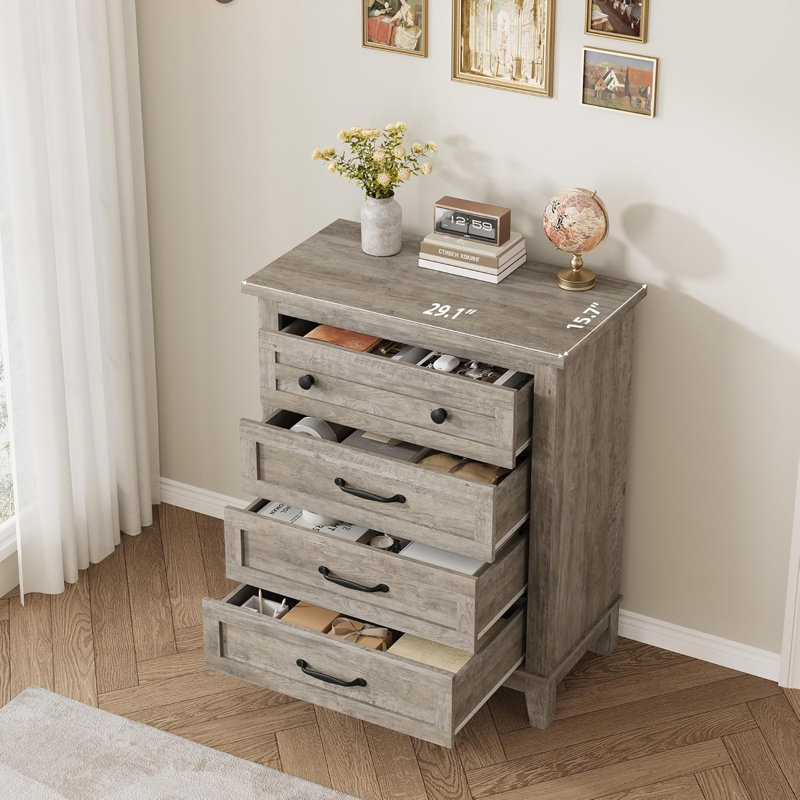 73.9cm W 4 - Drawer Chest of Drawers, Grey