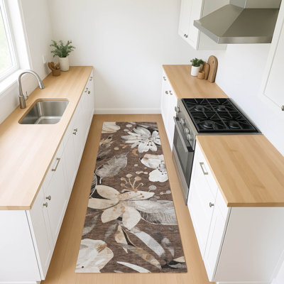 Tapis floral intérieur / extérieur lavable à la machine London ACN2260