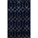 Glam Navy Blue Silver Area Rug