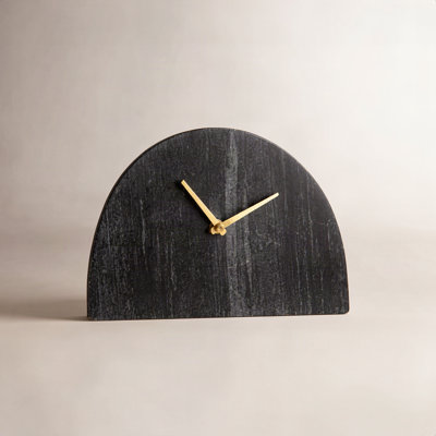 Maurelle Decorative Half Moon Marble Mantel Clock