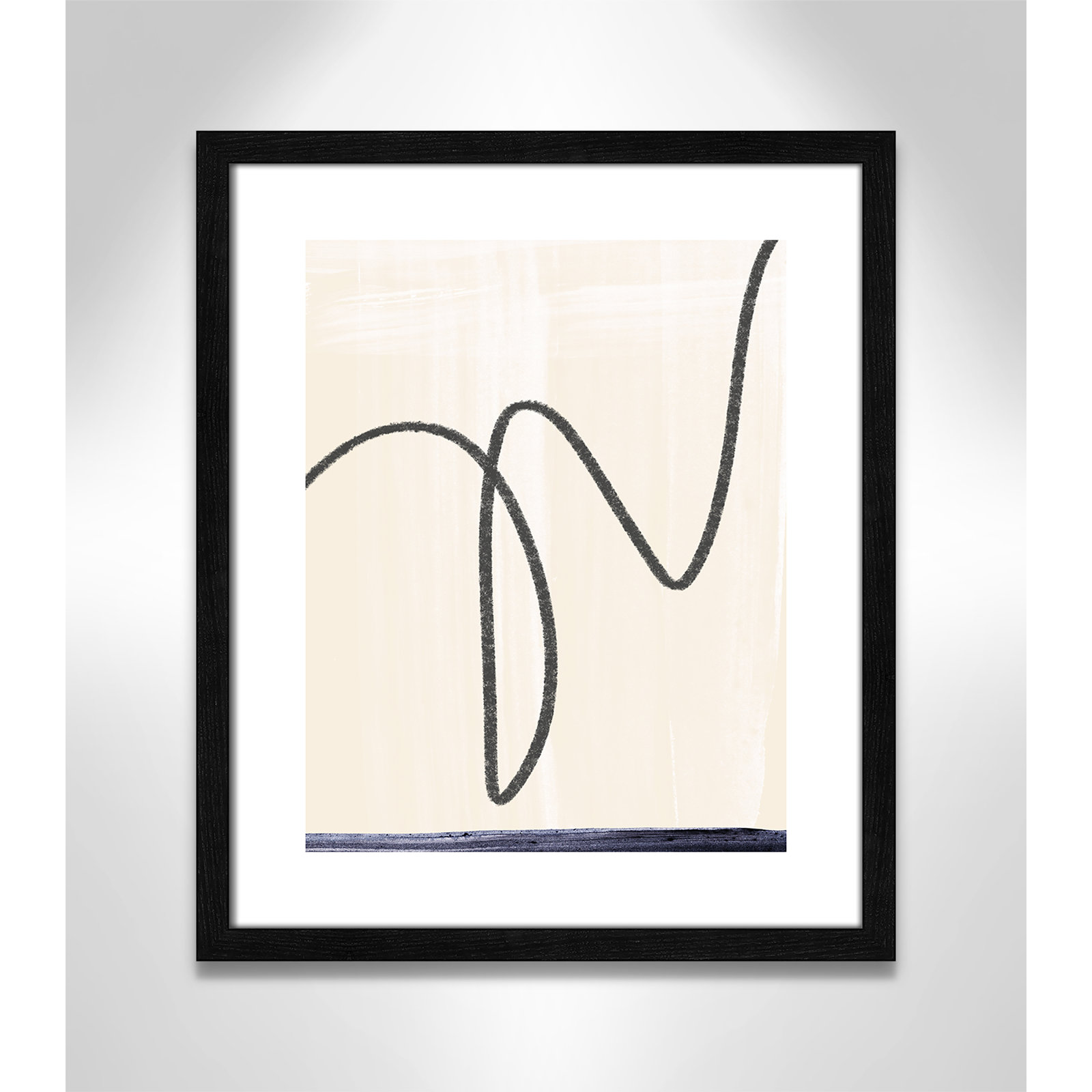 Tigerlily "Departured I" Painting, 19" H x 16" W x 0.75" D, Black Framed Paper
