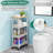 4-Tier Slim Rolling Utility Cart With Wood Top For Small Spaces - Perfect Bathroom, Kitchen, Laundry Organizer, Narrow Space Storage Solution With Wheels