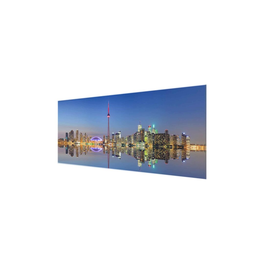 Glasbild Toronto Stadt Skyline vor dem Ontariosee