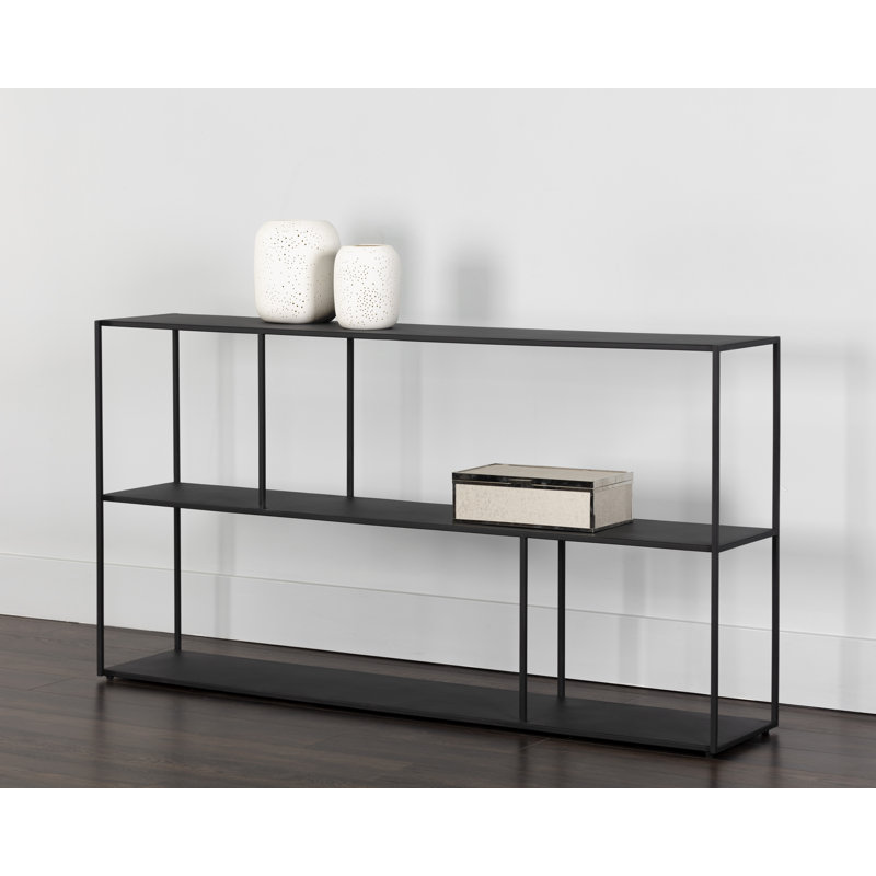 Bibliothèque basse Georgetta MIXT Eiffel - petite, 31" H x 34.75" W x 12" D, Noir