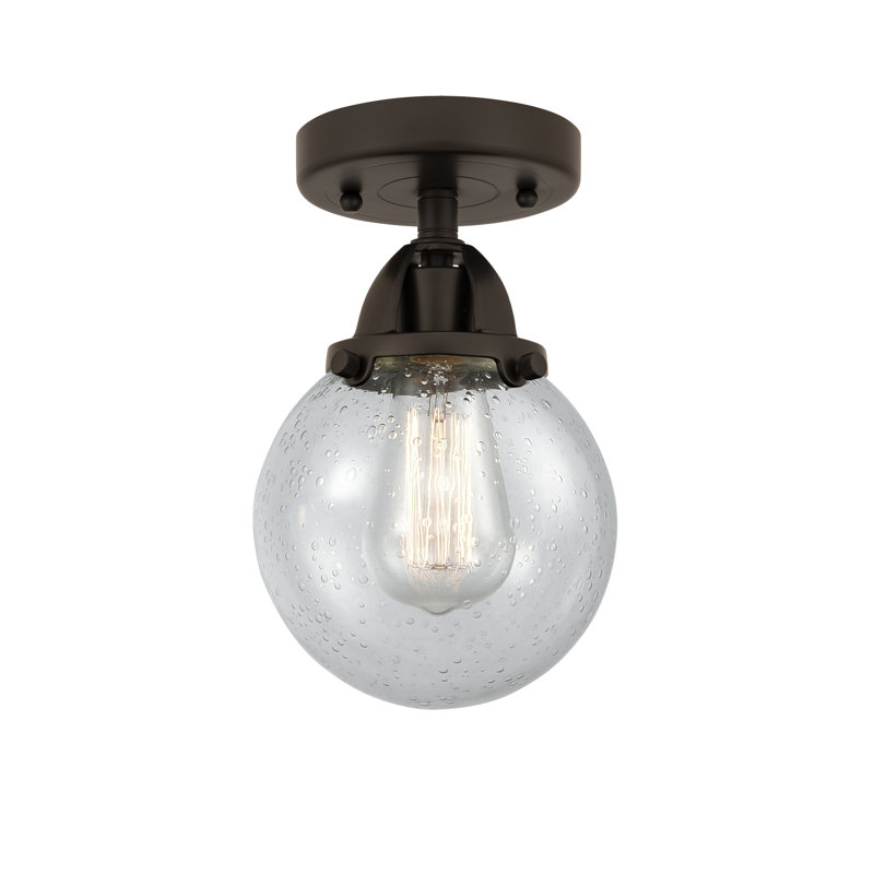 Plafonnier semi-encastré en verre Alfonsa, Oui, Bronze huilé, Ampoule non incluse