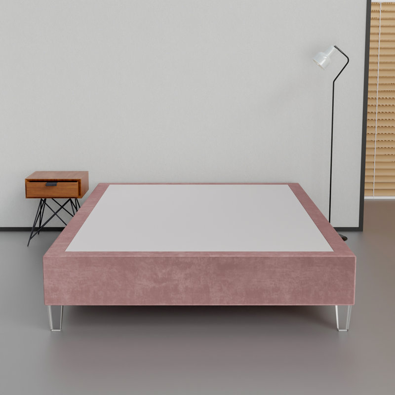 Lit en bois massif Kavi, H 14 po x l 44 po x L 75 po, Rose foncé