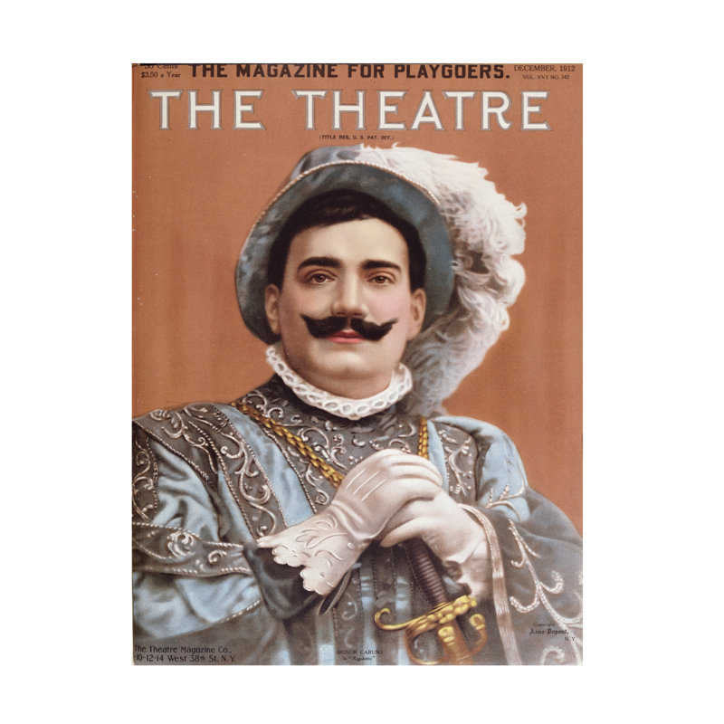 Affiche de l'école américaine "Enrico Caruso Asrigoletto", 1912, art sur toile, H 24 po x l 18 po