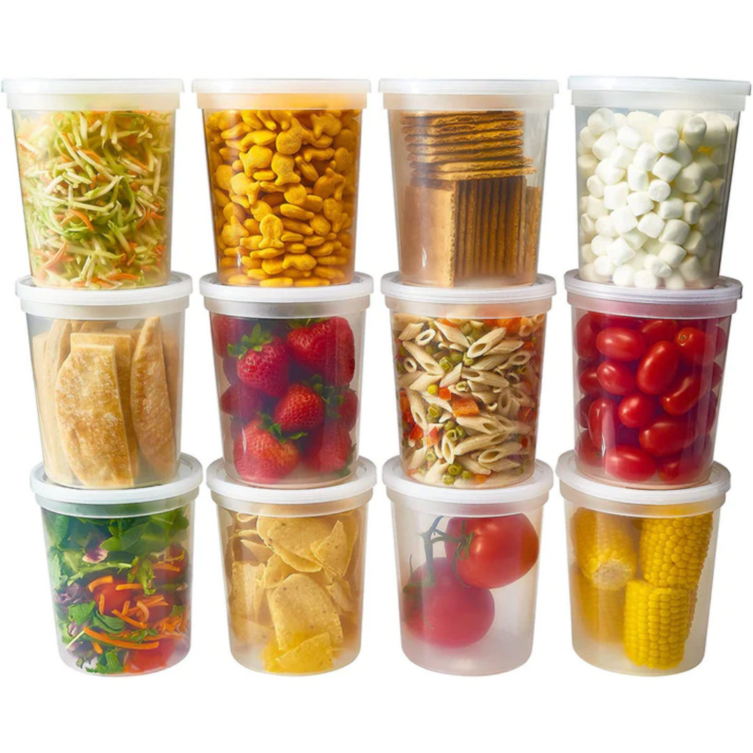 32 Oz Heavy Duty Reusable Food Storage Set (Set of 24) Prep & Savour