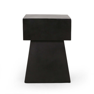 Modern Side Table with Lightweight Concrete and Pedestal Design