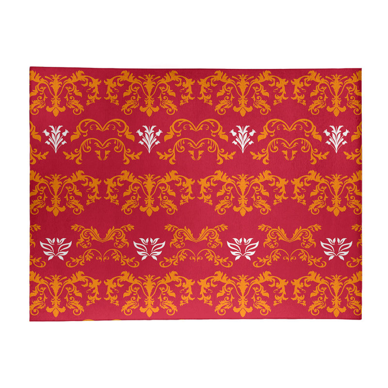 Damask Indoor Rug, Rectangle 4' x 6'