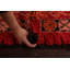Tapis rouge marocain rouge noué à la main 6 x 11