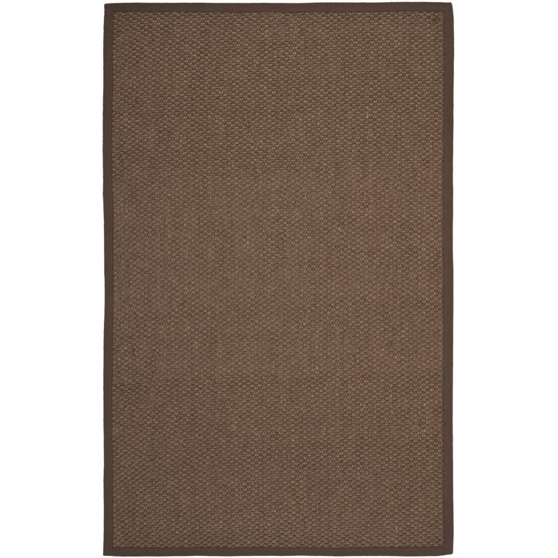 Debroh Natural Fiber Sisal With Latex Solid Color Rug, Rectangle 9' x 12'
