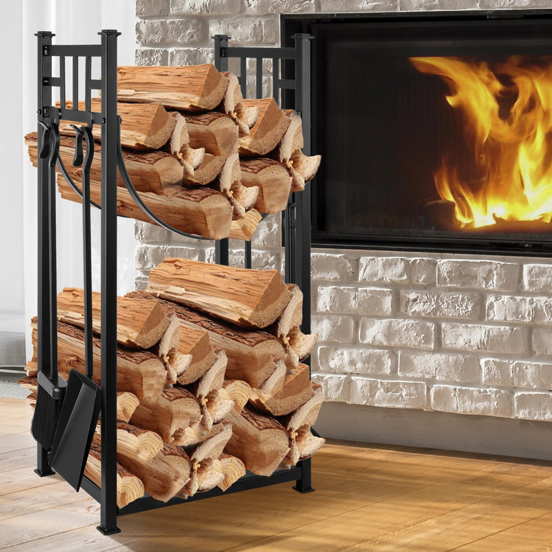 Antunez 35.8cm W Metal Log Rack