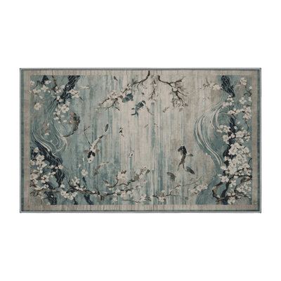 Tapis gris soyeux et moelleux