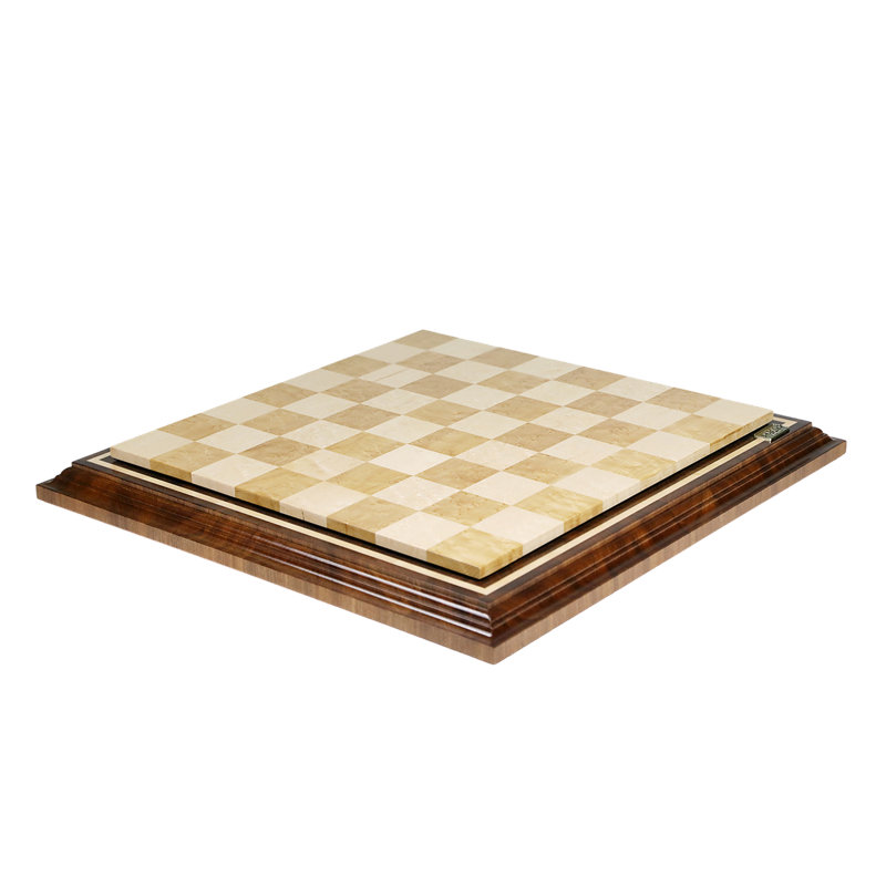 Handmade Mahogany/Beige/Ivory Chess Board Game