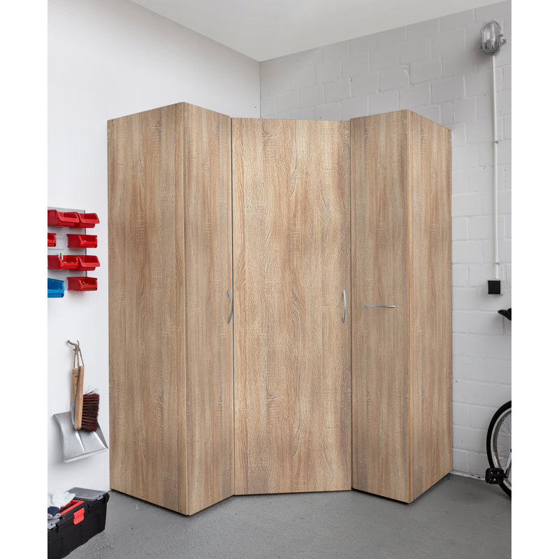 Enkhtuya 1 Door Wood Wardrobe, Oak Sawed Raw