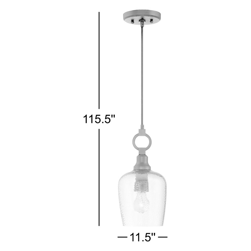 Priester 1-Light Dimmable Hammered Dome Pendant , 22.25" H x 11.5" W x 11.5" D