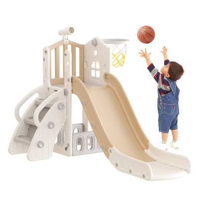 Feanch 57'' W Plastic Freestanding Slide