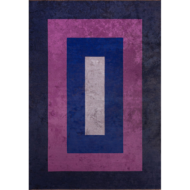 Serife Geometric Hand Loom Indoor / Outdoor Area Rug, Rectangle 7'10" x 9'10"