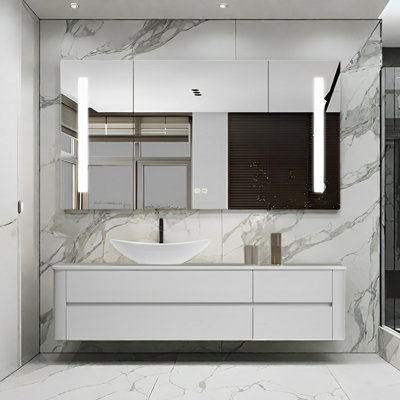Simple modern rock plate bathroom cabinet