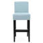  Tabourets de bar 30 po en tissu, ensemble de 2 chaises rembourrées à hauteur de bar avec structure en bois, bleu clair-1422265373
