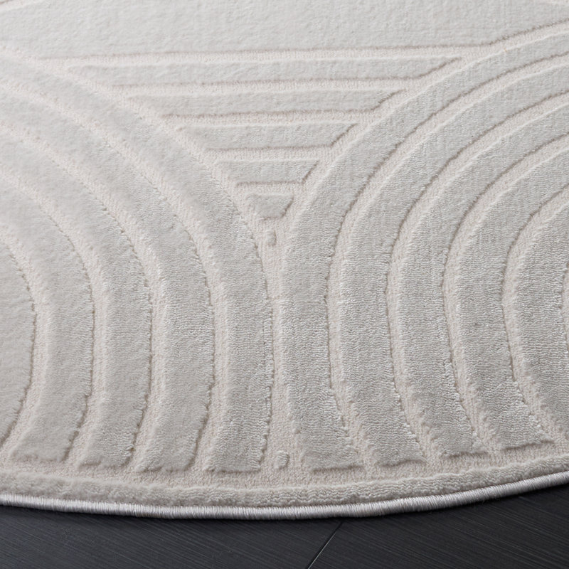 Tapis géométrique Abbygayle 100 Performance, Rond 6 pi 3 po