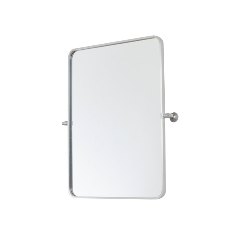 Miroir mural en métal, 21 po x 32 po, Argent