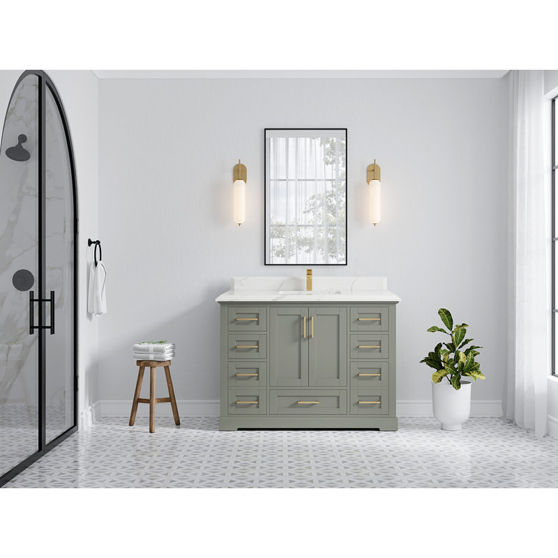 Esin 48'' Single Bathroom Vanity with Quartz Top