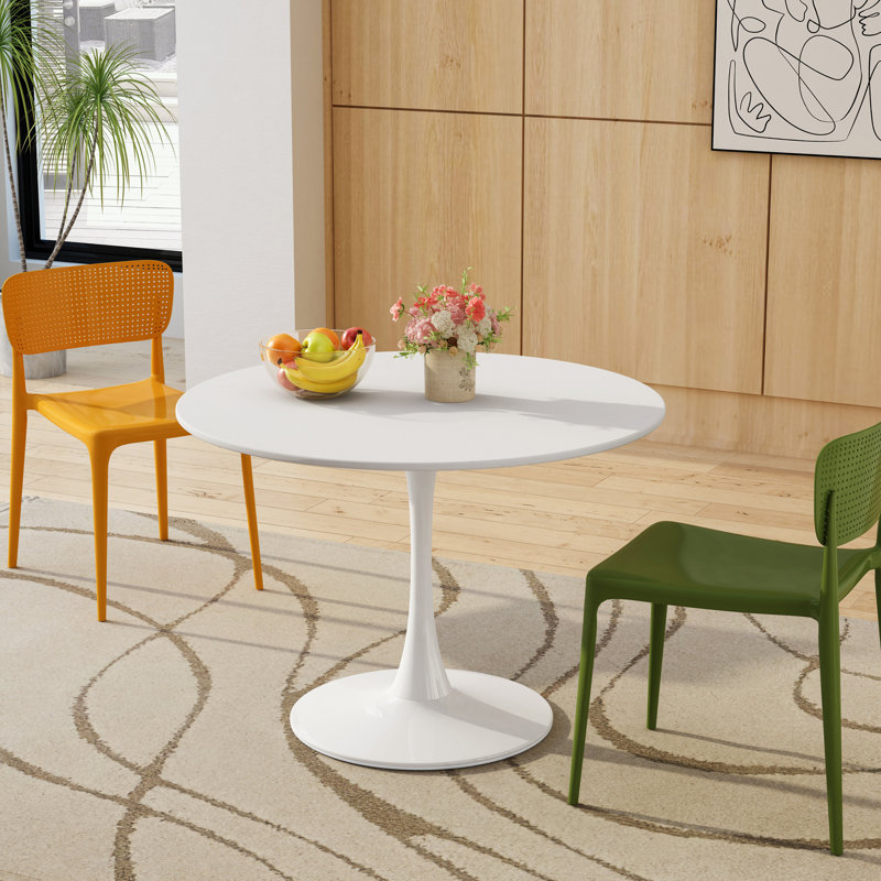 Cherod Round Dining Table, White, 28.74" H x 42.12" L x 42.12" W