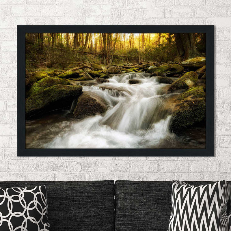 «Roaring Fourche», reproduction de photo, H 21,5 po x l 27,5 po x P 0,75 po, Cadre espresso