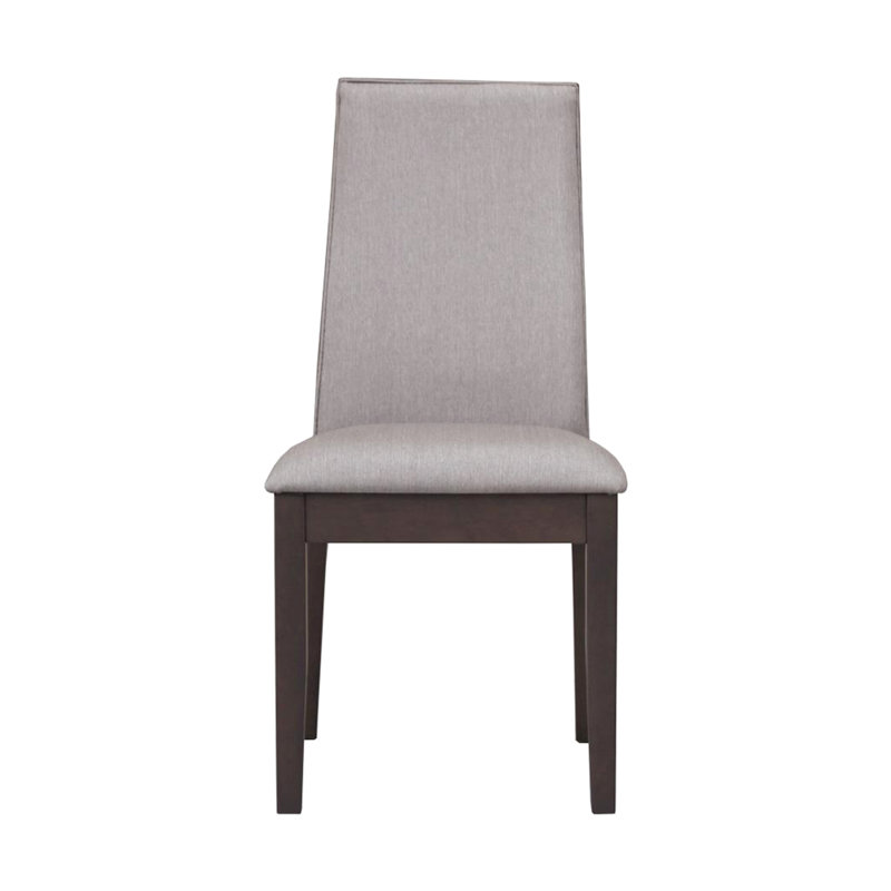 Chaises de salle à manger rembourrées en tissu (2), dossier ergonomique avec siège taupe pour un repas délicieux, hauteur de 19,5 po (sur 2), siège confortable, design,