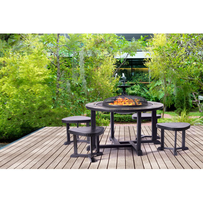 Alveiro Round Iron Fire Pit