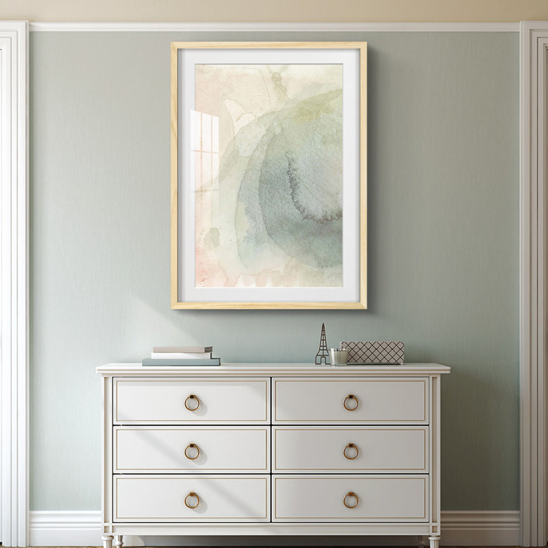 «Softwash Abstract I», impression encadrée, Naturel