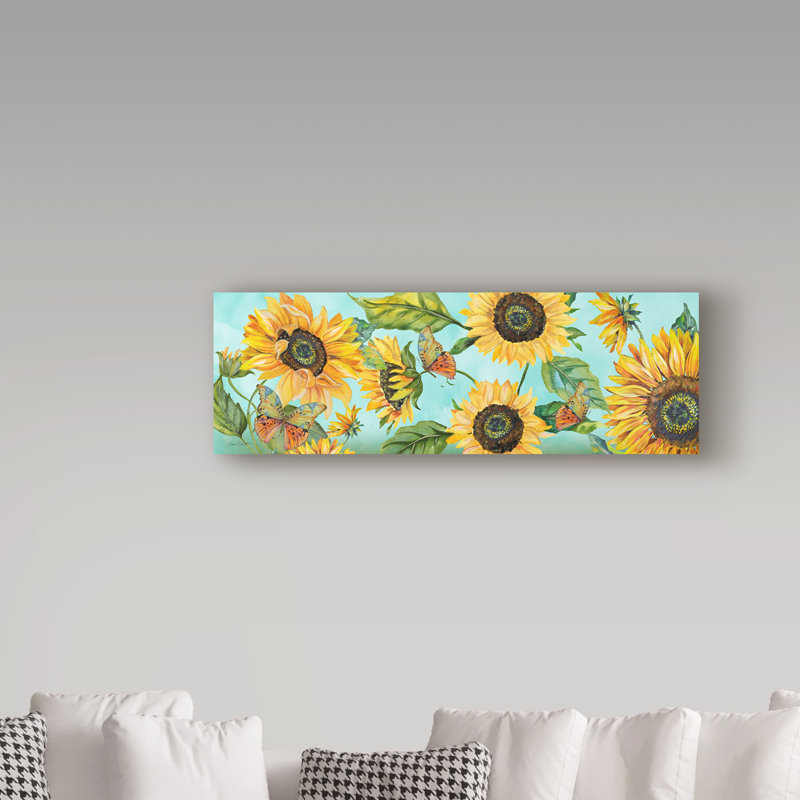 «Deagen Sunflower Garden 2» par Jean Plout - impression sur toile tendue, H 16 po x l 47 po x P 2 po