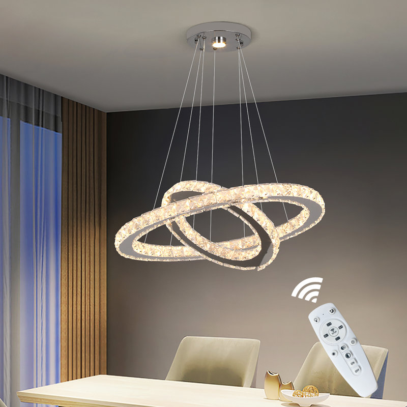 Chloe-Anne 2 - Light LED Round / Oval Chandelier, Stepless Dimming(3000-6000 Kelvin), Yes